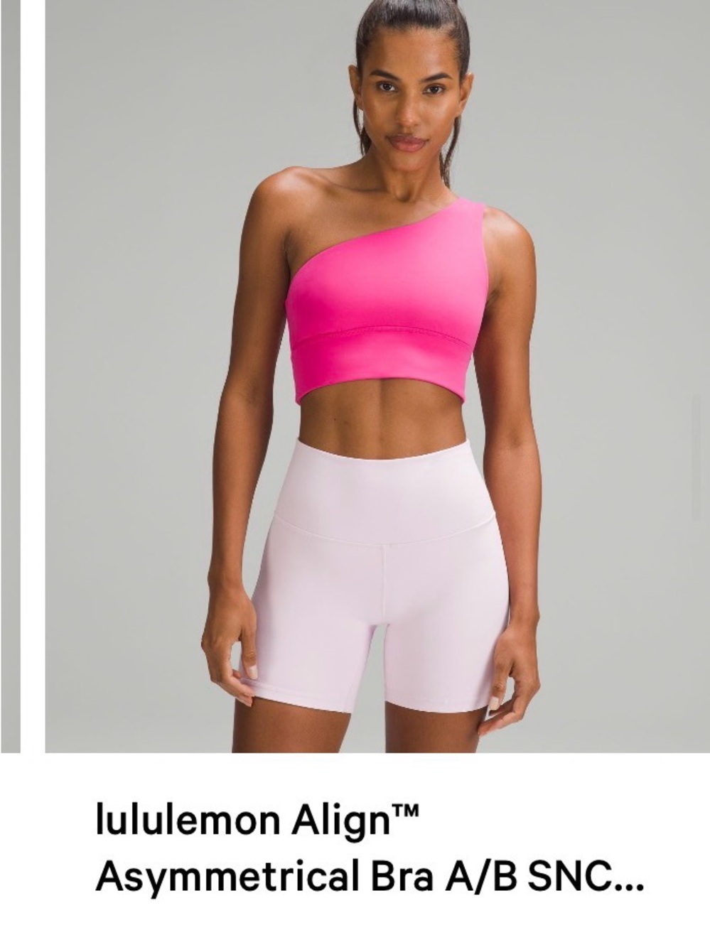 Lululemon One-Shoulder Sports Bra - Bright Pink - Picture 1 of 4